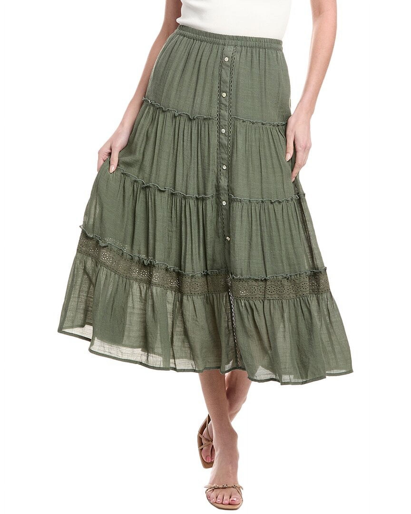 Nanette Nanette Lepore womens Tiered Skirt, XL, Green